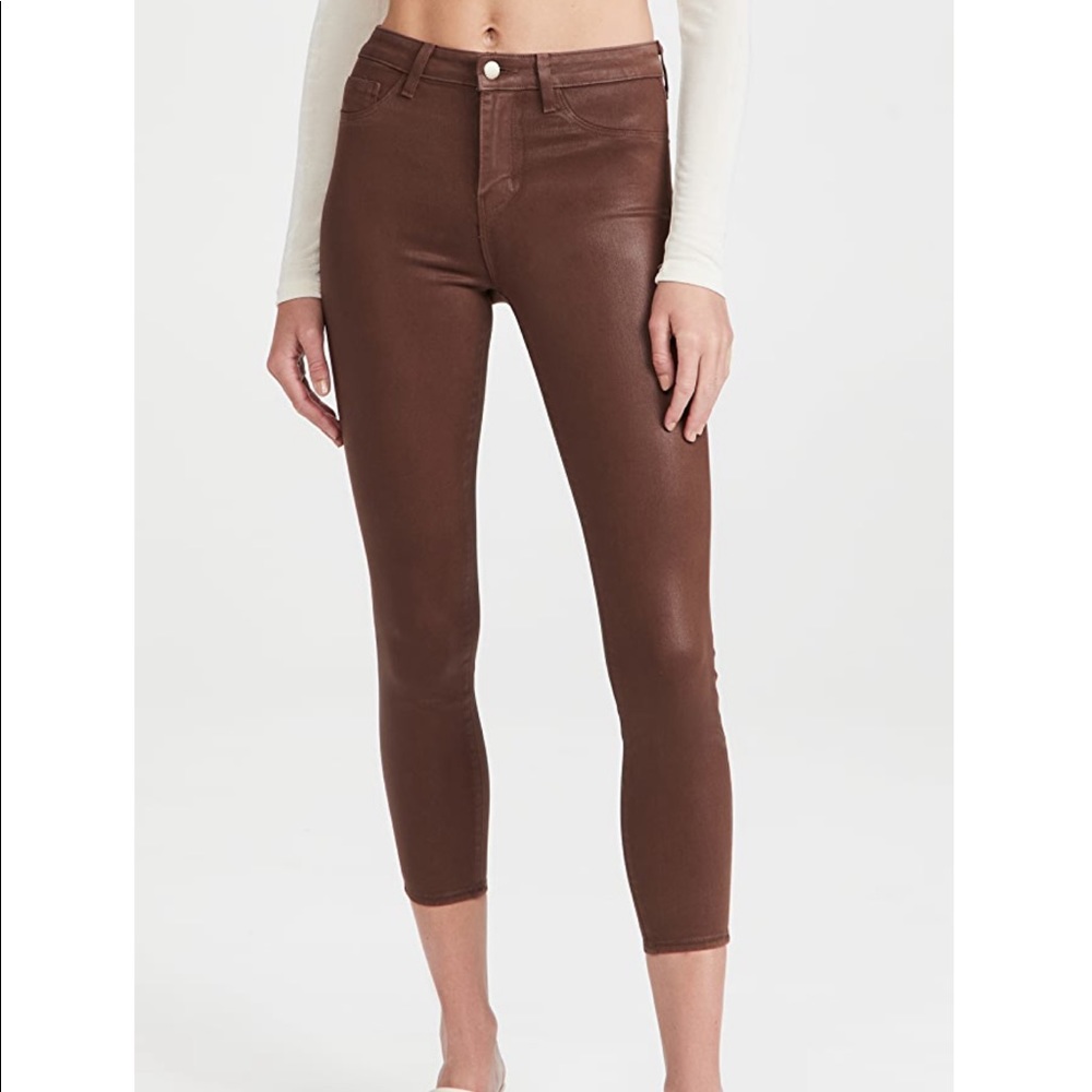 L’AGENCE Bordeaux glitter coated Margot skinny Jean. Size 27